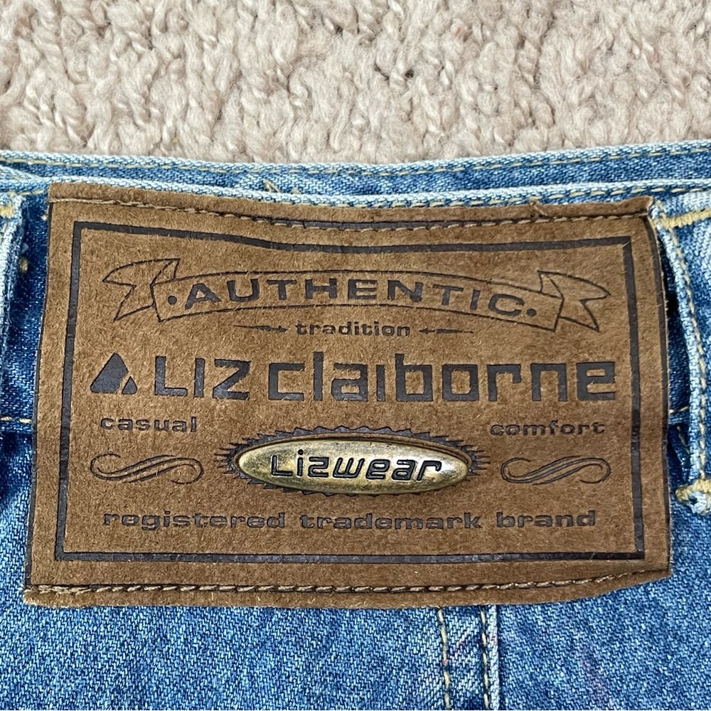 Vintage Liz Claiborne Liz Wear 80s 90s Denim Jean Mini Skirt Size 4 Petite - Picture 8 of 16